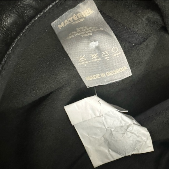 Matériel Pants Faux Leather Lace Up Slouchy Sexy Black High Rise 6 Small - Picture 8 of 9